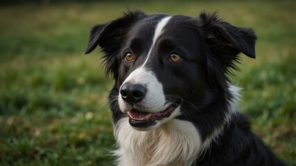 Portrait of a Border Collie with a Curious Expression