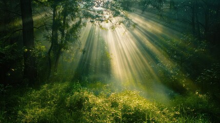 Sunlight Through the Trees