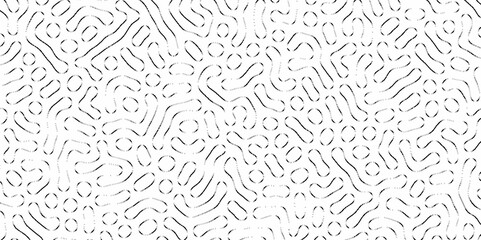 Abstract Turing organic wallpaper with background. Turing reaction diffusion monochrome seamless pattern with chaotic motion. Natural seamless line pattern. Linear design with biological shapes.