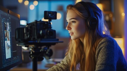Young Woman  Editing  Videos