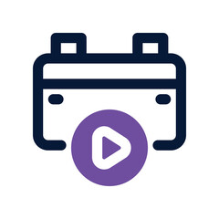 content scheduling icon. vector dual tone icon for your website, mobile, presentation, and logo design.