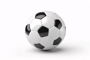 Classic black and white soccer ball isolated on white.
