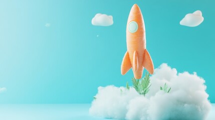 Carrot Rocket Launching Into the Sky