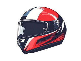 Red and White Motorcycle Helmet Illustration