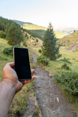 Male hand holding a phone 