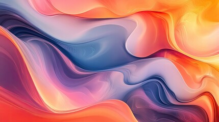Obraz premium Abstract liquid shapes with gradient colors and smooth curves, creating a dynamic visual effect