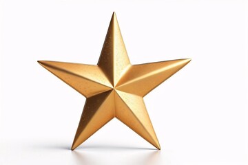 Obraz premium Golden star isolated on white background.