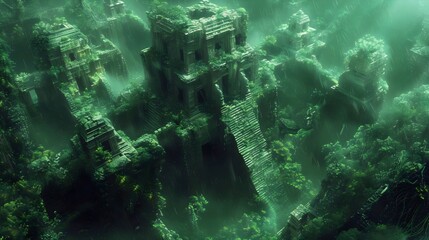 Underwater world map with colorful coral reefs, tropical fish, and bubbles