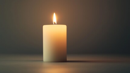 white candle against a plain background