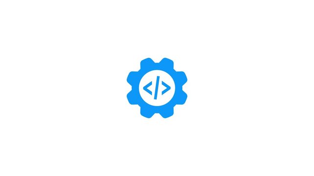animated Programming Coding Icon - Setting gear Icon