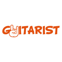 Guitarist Text Quote Saying Play Electric Guitar Hard Rock Instrument Musician Cool Heavy Metal Horns Hand Sign Musician Band Play Performance Stage Jam Session Concert Loud Bass Sound Gig Festival