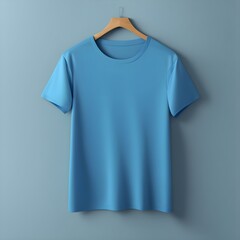 Plane Light Blue T-Shirt On Empty Background	
