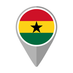 Ghana Flag on Location Pin