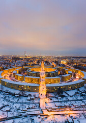 Leipzig in winter from the air