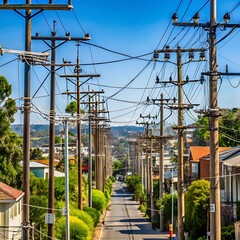 Highvoltage electric poles in cities are the main source of energy in the world