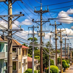 Highvoltage electric poles in cities are the main source of energy in the world