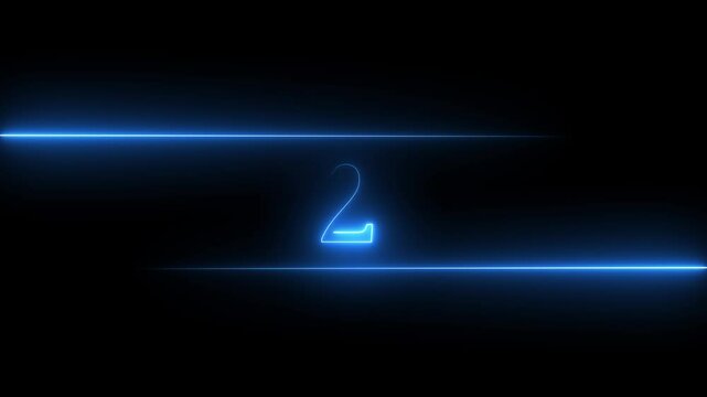 top Five countdown and let,s go, neon light numbers from 05 to tet,s go, laser ray appears on black background