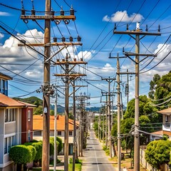 Highvoltage electric poles in cities are the main source of energy in the world