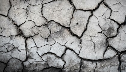 Fototapeta premium Aged cracked wall, natural grunge texture with large and small grains. Original template for overlay, grunge stencil. Unique pattern for styling 