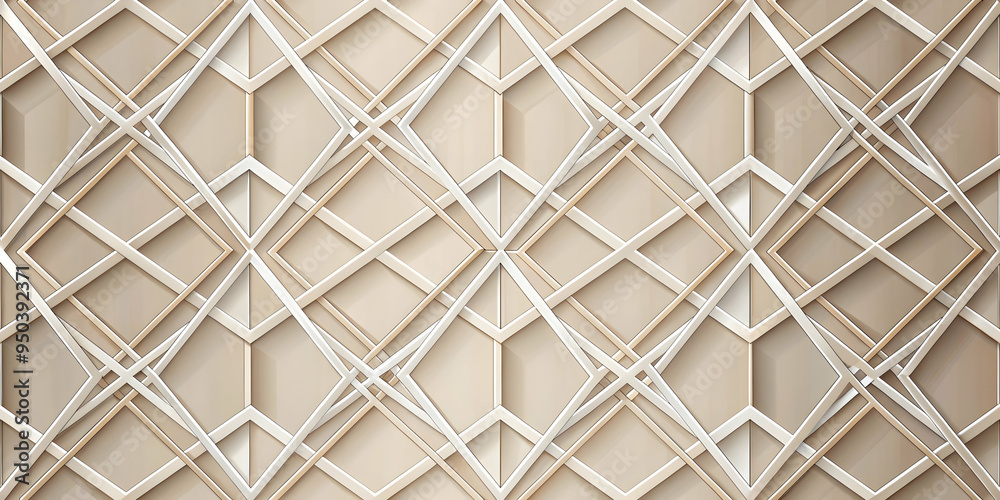 Poster golden geometric harmony: an intricate pattern of intersecting lines and shapes creates a mesmerizin