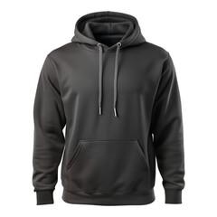 Black hoodie isolated on transparent background