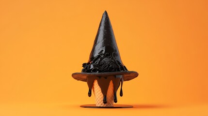 Fototapeta premium Melting Witch's Hat Ice Cream Cone