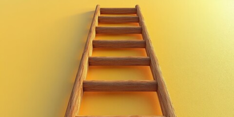 Wooden Ladder Leading Upward: A Symbol of Growth and Success