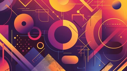 Obraz premium Gradient geometric shapes forming a dynamic pattern