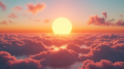 Stunning Sunset Over a Sea of Clouds - Nature Photography