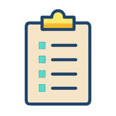 Fototapeta premium Clipboard icon with a checklist symbolizing task management and organization