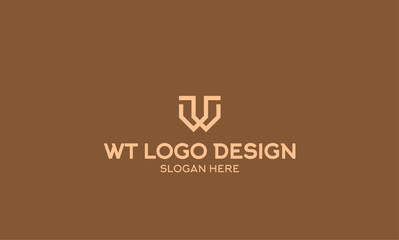 WT letter logo design. Vector