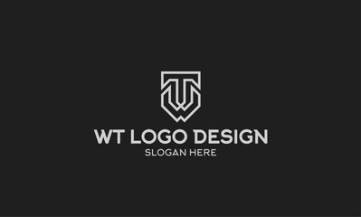 WT letter logo design. Vector