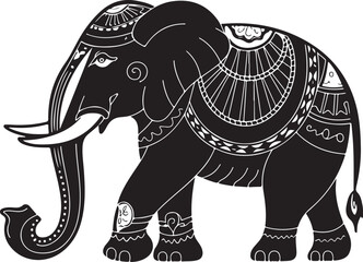 Stylized illustration of an elephant vector .