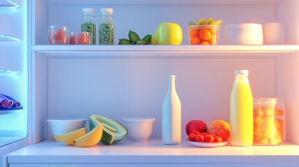 Refrigerator Interior with Fresh Food