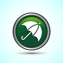 Umbrella Icon Button Design Illustration. Insurance, Protection Icon
