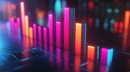 Abstract Neon Lights: Futuristic Geometric Shapes in Digital Art