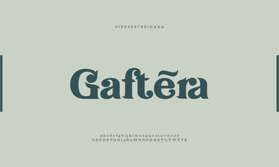 Obraz premium Modern Stylish Serif Balanced Elegant Font Alphabet Vector ABC