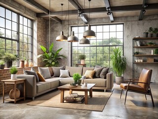 Fototapeta premium Muted natural hues infused with industrial accents