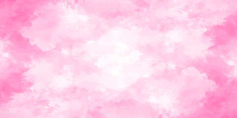 Fototapeta premium Abstract pink Wall Texture with Watercolor Brush Strokes. Soft pink pastel watercolor background. party invitation, packaging, surface design. Grunge and textured banner with free copy space.