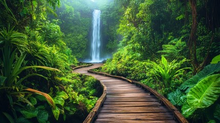 Tranquil Jungle Waterfall