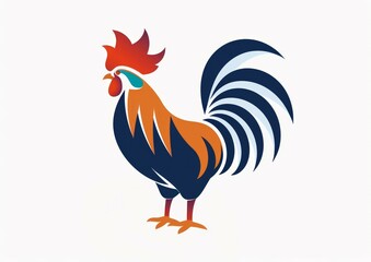 Watercolor chicken illustration hen vector, roosters image painting bright colorful drawing isolated object. orange-red-brown, multi-color Collection, poultry