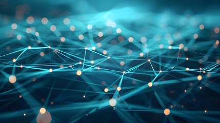 abstract digital connection dots and lines technology background network connection structure plexus effect 