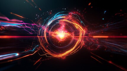 Fototapeta premium 3D vortex with music notes , Abstract 3D background with music , Dynamic 3D music visualization , Unique 3D design with music symbols