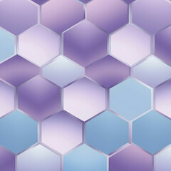 Geometric background with smooth gradient hexagons in cool purple and blues