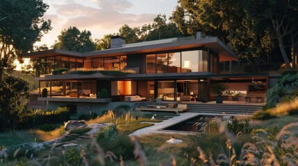 Beautiful contemporary house, generative ai