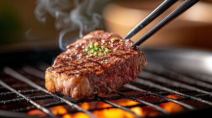 Grill Master's Delight, a rich, juicy steak, expertly prepared, reflecting the artistry of top-tier barbecue.
