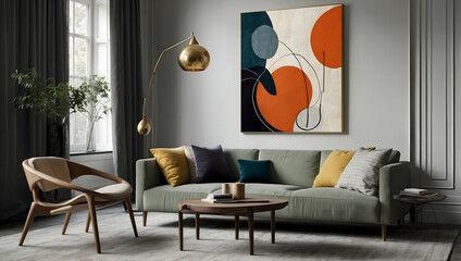 Organic Harmony - Abstract Shapes Elevate Modern Living Room