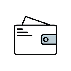 Obraz premium Simple Wallet icon. Wallet with cards icon on white background. Editable wallet, cash payment vector icon. Part of a big icon set family. Vector illustration. Eps file 34.