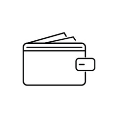 Wallet with cards icon on white background. Simple Wallet icon. Editable wallet, cash payment vector icon. Part of a big icon set family. Vector illustration. Eps file 35.