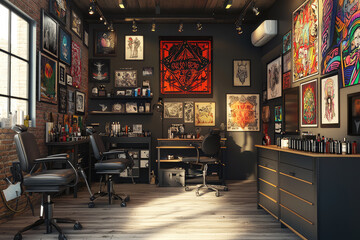 Explore the Artistic Essence of a Tattoo Studio Filled with Stunning Designs and Inviting Atmosphere for Creative Expression.